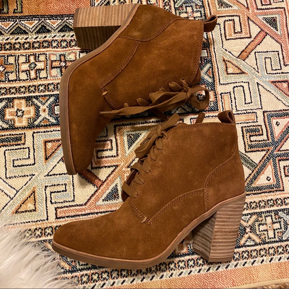Dolce Vita Brown Lace-Up Booties